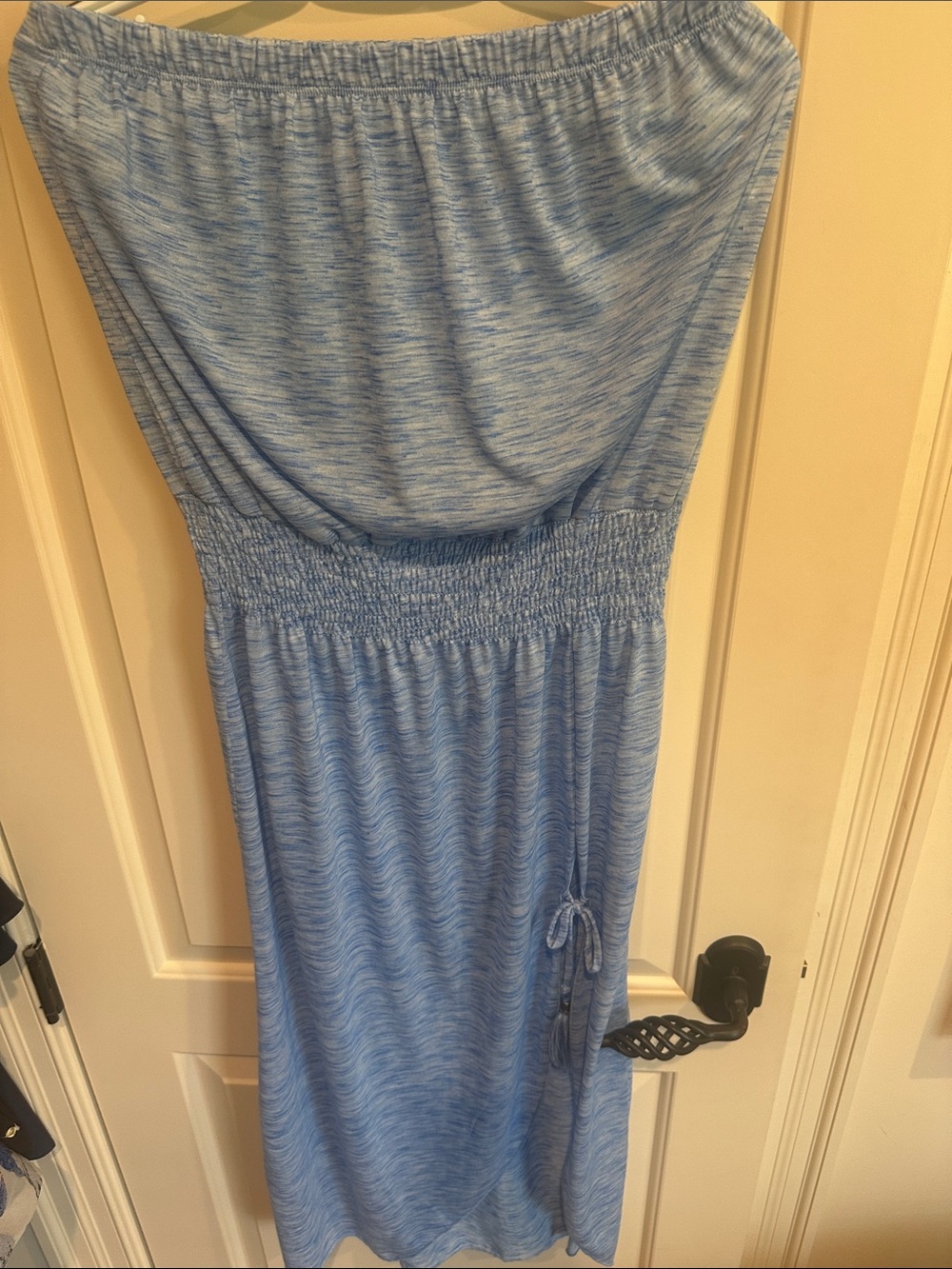 BECCA Light Blue Strapless Swim Coverup Maxi